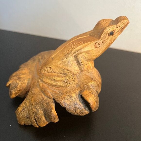 Unique Vintage Hand Carved Wood Turtle - Picture 1 of 7